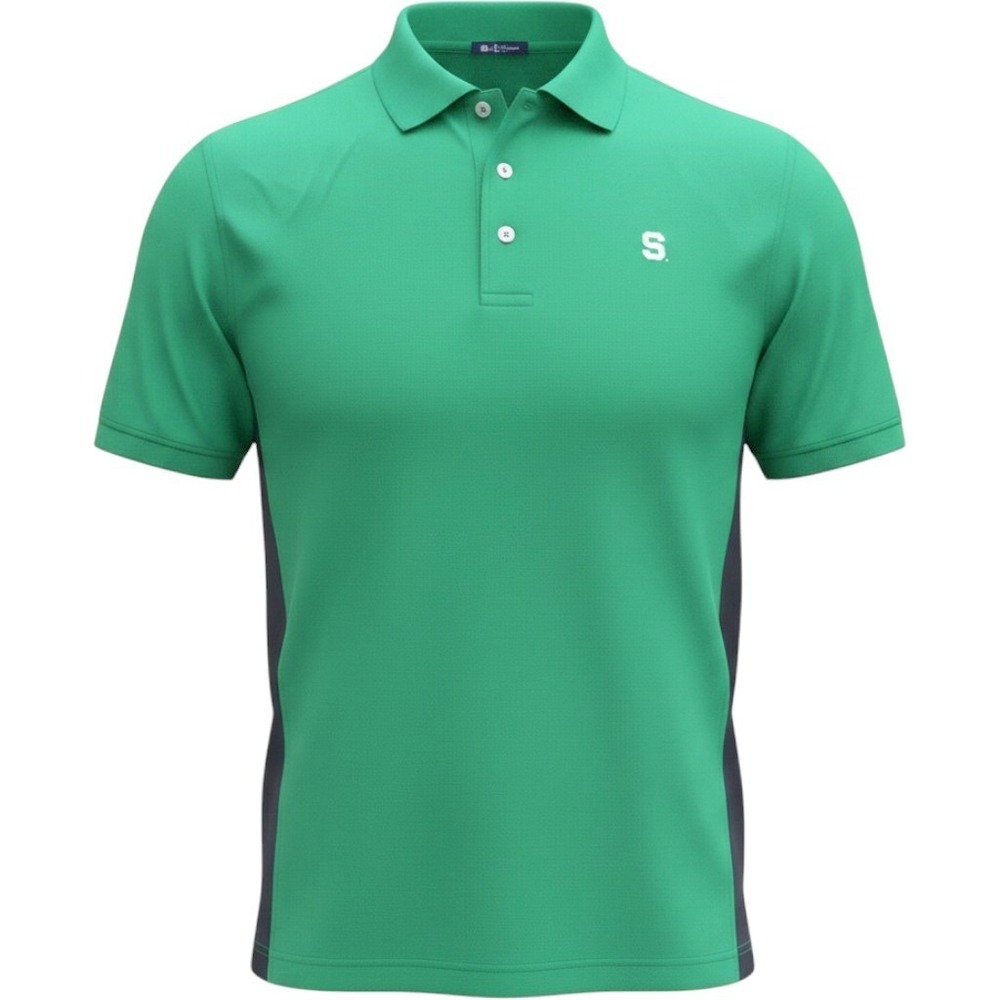 Oxford Golf Polo Mens L Green Michigan State MSU Insect Shield Sporty Gameday